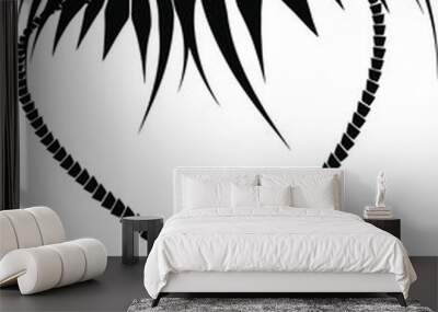 drawing of two palm trees in the form of heart Wall mural