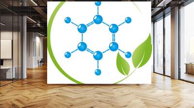 Molekül und Pflanze Logo, Wissenschaft, Chemie Wall mural