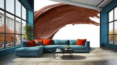 chocolate smear or chocolate paste isolated in white background, or png Wall mural