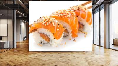 Fresh traditional japanese sushi with salmon Wall mural