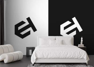 ET, TE letter mark combination monogram logo icon Wall mural