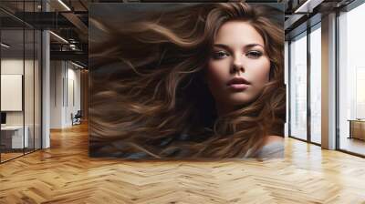 beautiful long hair Asian female model Wall mural