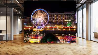 Christmas Market at Night Wall mural