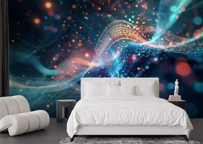 Digital Explosion of Light and Data Wall mural