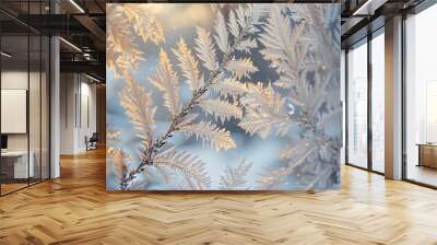 snow covered branches Wall mural