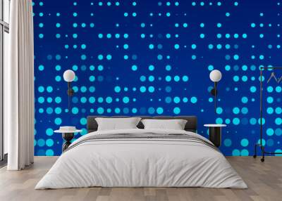 Abstract technology background. Computer matrix. Futuristic cyber background of points. 3d vector illustration. Wall mural