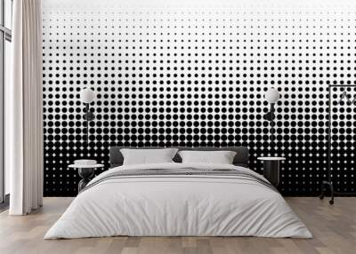 halftone. seamless pattern. abstract dotted background. texture of black dots. monochrome gradient b Wall mural