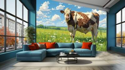 cow on a meadow Wall mural