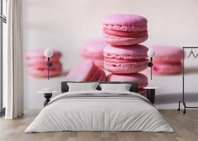 pink macaroons with light background Wall mural