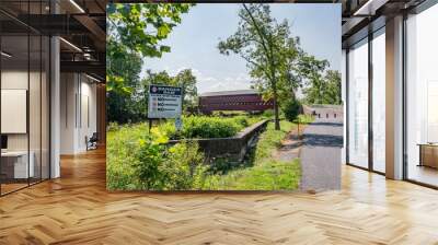 Dangerous Waters Ahead, Sachs Covered Bridge PA USA Wall mural