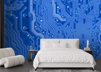 close up of the blue circuit board Wall mural