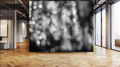 white bokeh abstract on Black background Wall mural