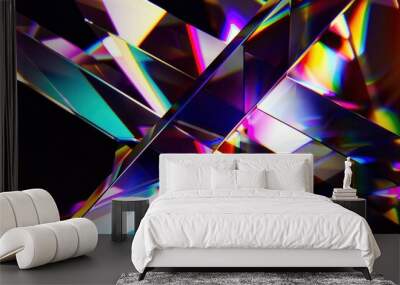 Abstract Prism Light Refractions
Vibrant and colorful abstract image showcasing light refractions through prisms, creating a dynamic and dazzling visual effect. Wall mural