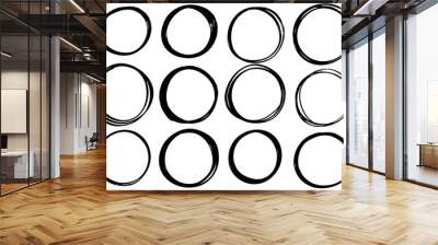 hand drawn scribble circle Wall mural