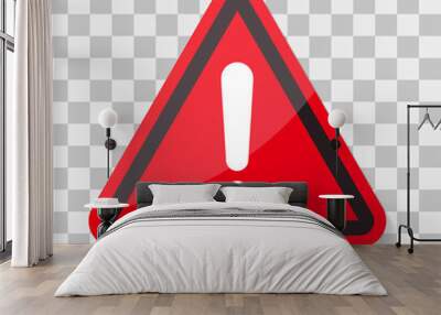 vector icon flat sign symbol with exclamation mark of high voltage hazard Wall mural