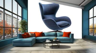 blue modern chair isolated on white background Wall mural