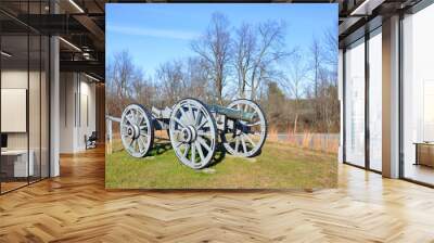 Cannon in Saratoga National Historical Park, Saratoga County, Upstate New York, USA. This is the site of the Battles of Saratoga in the American Revolutionary War. Wall mural