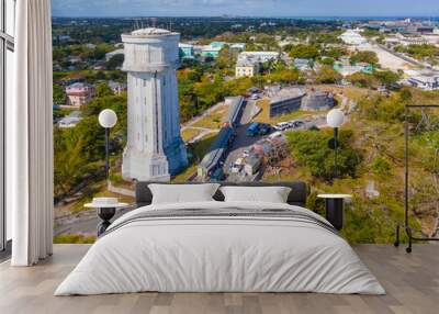 Fort Fincastle and Water Tower. Fort Fincastle was a historic fortification built in 1793 by British in downtown Nassau, New Providence Island, Bahamas.   Wall mural