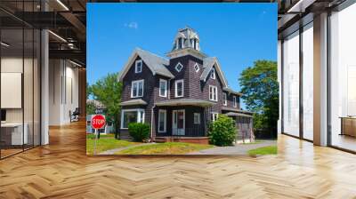 Historic Victorian style house in historic town center of Winthrop, Massachusetts MA, USA.  Wall mural