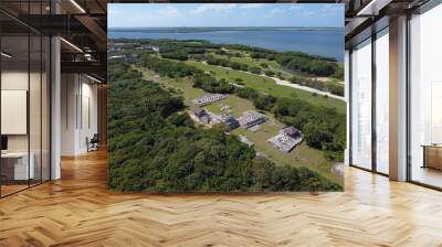 Maya ruin El Rey archaeological site aerial view, Cancun, Quintana Roo QR, Mexico. Wall mural