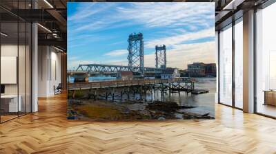 Memorial Bridge is a vertical lift bridge across the Piscataqua River between Portsmouth, New Hampshire NH and Kittery, Maine ME, USA. Wall mural