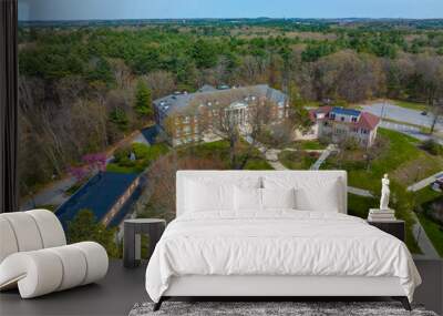 Middlesex Community College Bedford Campus aerial view in 591 Springs Road in town of Bedford, Massachusetts MA, USA.   Wall mural