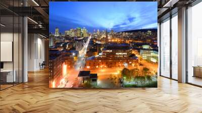 montreal city skyline at sunset, montreal, quebec Wall mural