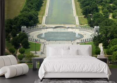 World War II Memorial Aerial View, Washington DC Wall mural