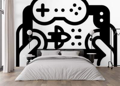 mobile game glyph icon Wall mural