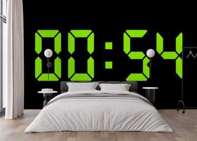 Digital clock vector illustration, time icon Wall mural