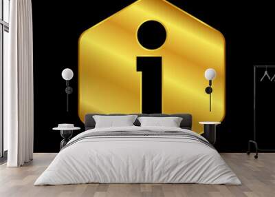 information symbol in gold color Wall mural