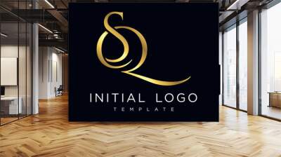 SQ Elegant Luxury Initial Letter Logo Template Wall mural