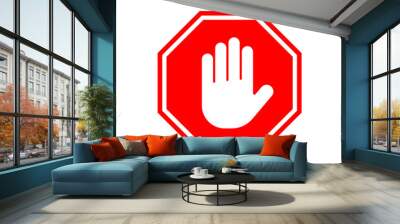 stop sign vector icon in trendy flat style Wall mural