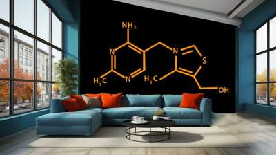 Vitamin B structure formula chemical flat style illustration Wall mural