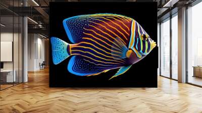 Beautiful Emperor Angelfish Oceanic Fish - Generative AI Wall mural