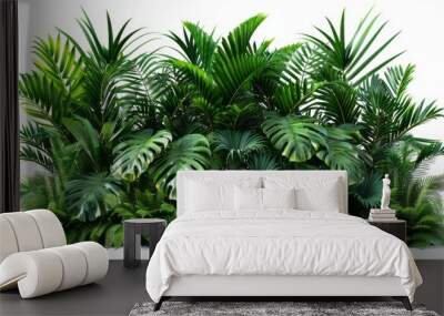 Tropical leaves foliage plant bush floral arrangement nature backdrop isolated on white background. Wall mural