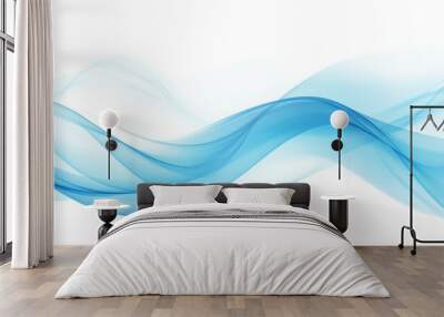 Abstract blue wave background with copy space. Wall mural