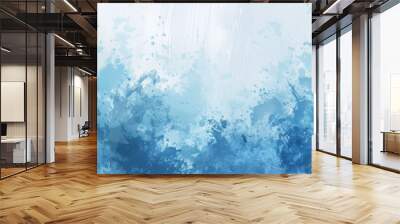 blue and white background, in the style of brushstroke fields Wall mural