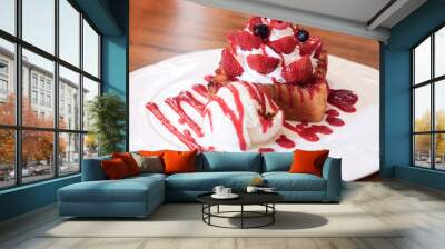 strawberry honey toast Wall mural