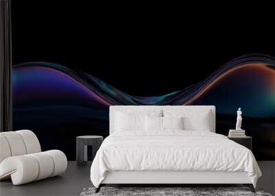 Abstract fluid iridescent holographic wave representing the flow Wall mural