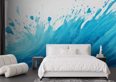 Blue water splash isolated Textured Illustration A stylized Wall mural