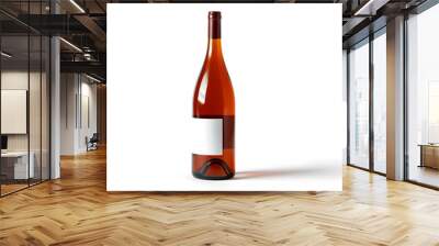 Wine bottle with blank label isolated on white background Wall mural