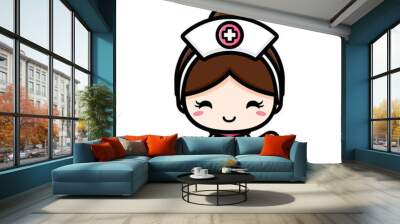 cute nurse character design holding health supplies Wall mural