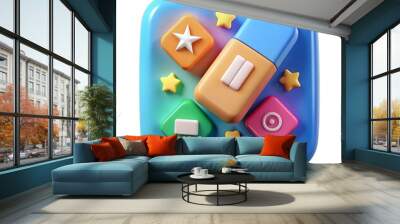 Colorful 3D icon  Wall mural