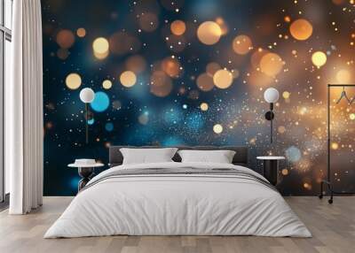 Colorful bokeh lights background. Blurred circle shapes. Wall mural