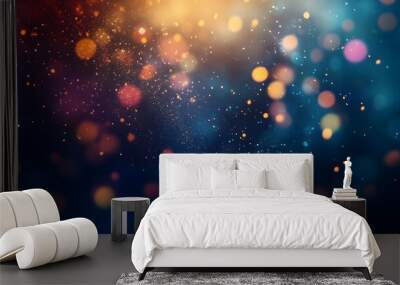 Colorful defocused bokeh lights in blur night background Wall mural