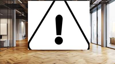 Danger warning icon. alert triangle warn sign in black flat and line vector isolated on transparent background. exclamation attention sign icon. Hazard attention alert, Risk symbol. Wall mural