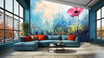 Floral oil painting. Abstract oil painting background. Beautiful oil painting wallpaper, art print, background design. Wall mural