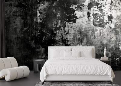 Grungy black and white texture. Distressed overlay texture. Grunge background. Abstract textured effect.  Wall mural