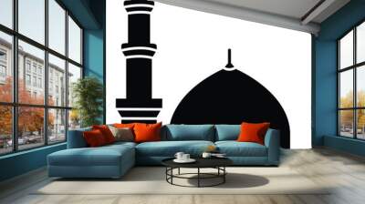 Medina city holy Concept Minar Prophet Muhammad Mosque Vector Icon Design, Arab culture and traditions on white background, Muslim practices Sign for islamic event, web, print or pictogram assets. Wall mural